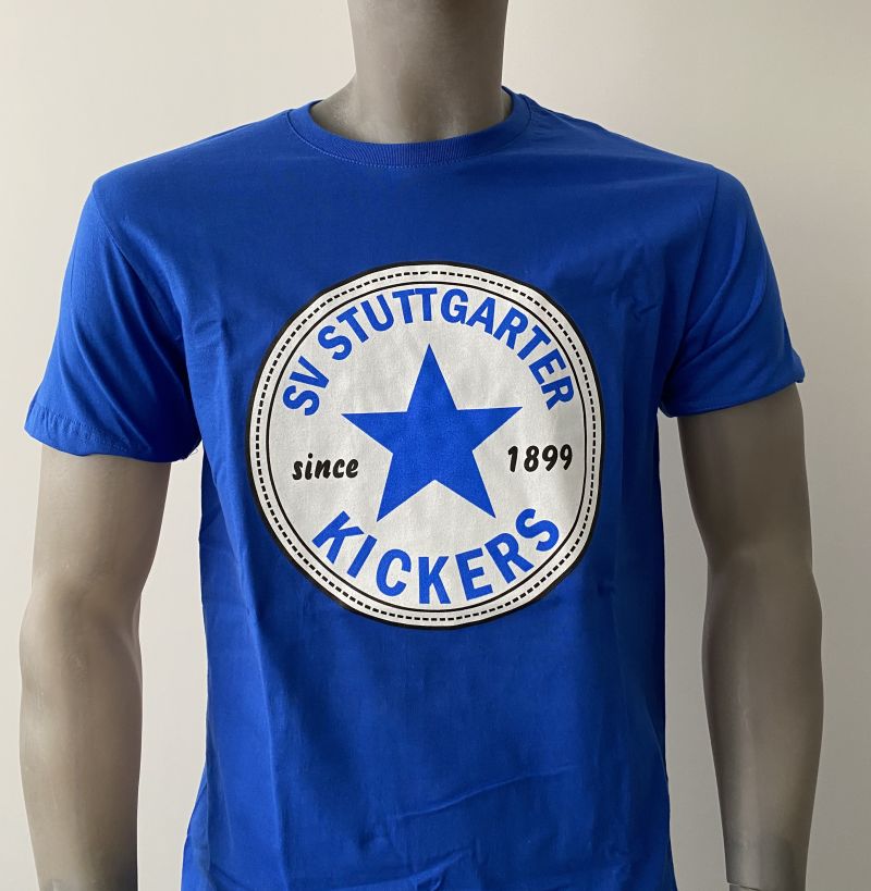 T-Shirt runder Aufdruck "Star" blau 